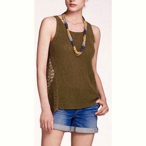 Anthropologie • Green Knit Top Sleeveless stitch